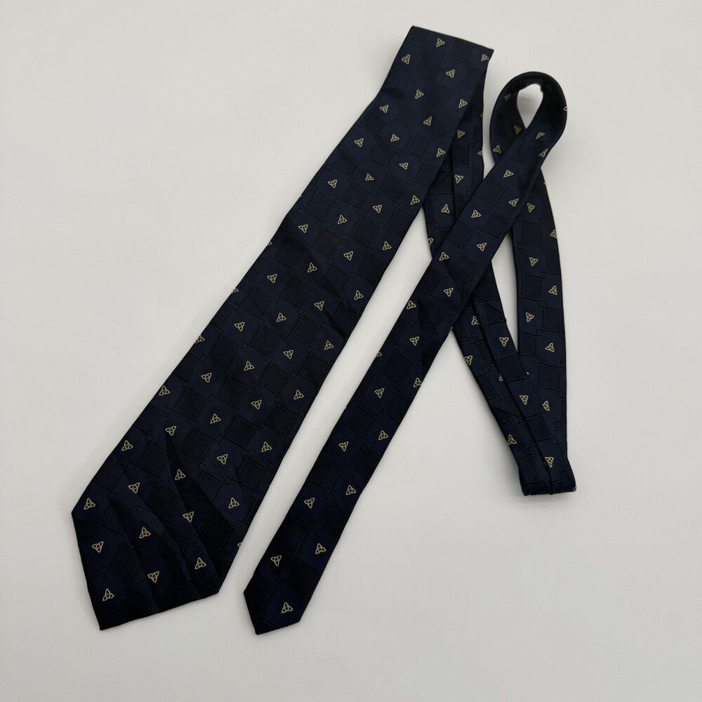 Patrick Francis Ireland NeckTie Pure Silk Colbalt Blue with Celtic Design